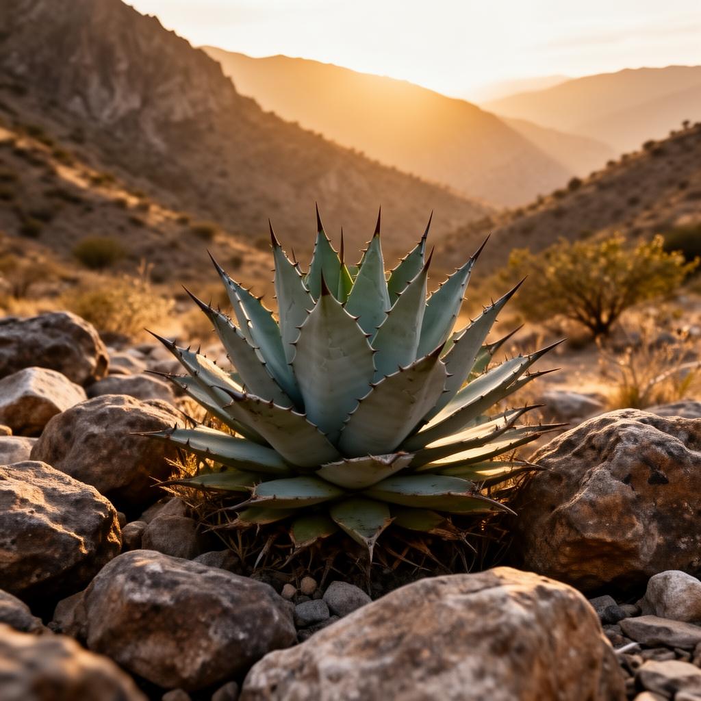 Agave Tobalá silvestre (Agave potatorum) en las montañas de Oaxaca
